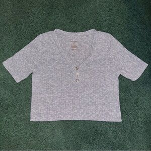 Arizona Jean Company Heather Gray V-Neck Top